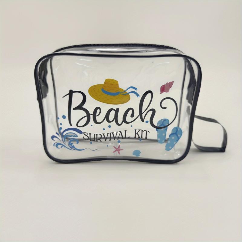 PVC Transparent Beach Cosmetic Bag Outdoor Multifunctional Wash Bag Print