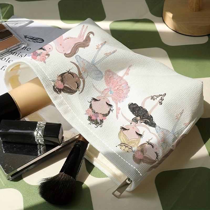 Cartoon Ballerina Girls Pattern Makeup Pouch