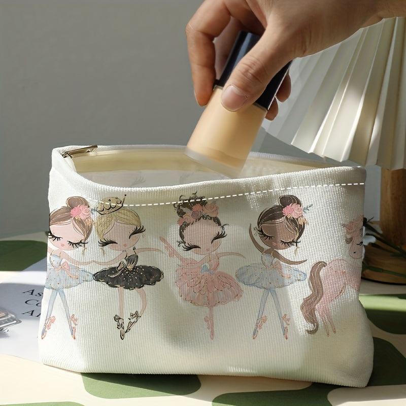 Cartoon Ballerina Girls Pattern Makeup Pouch