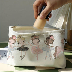 Cartoon Ballerina Girls Pattern Makeup Pouch