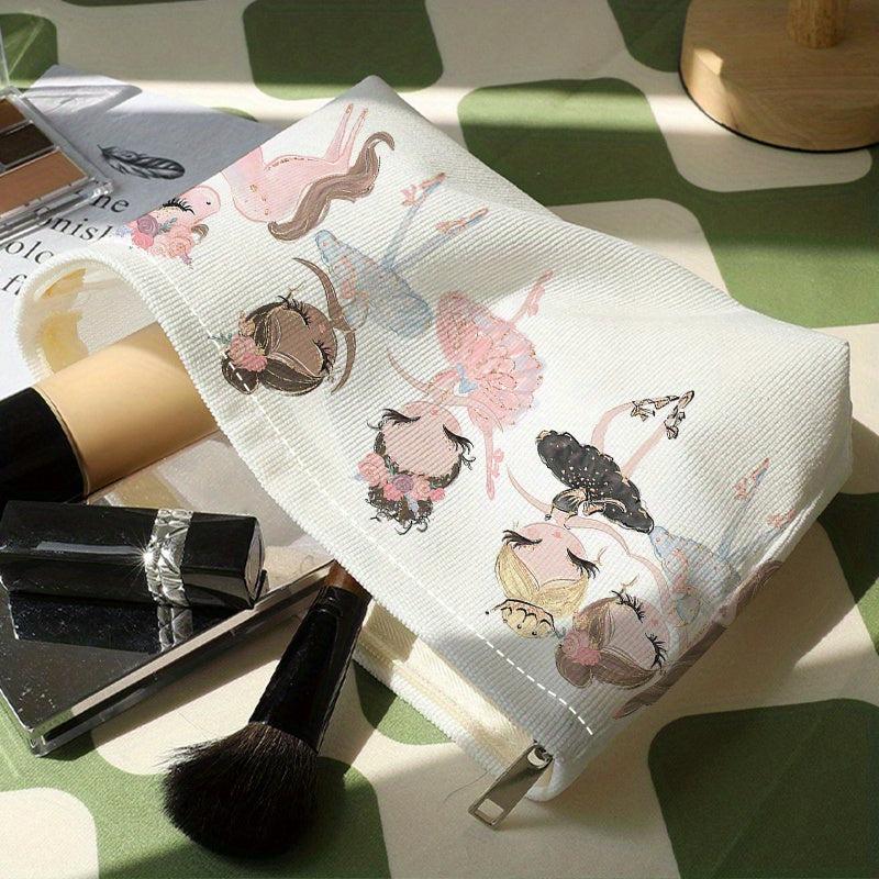 Cartoon Ballerina Girls Pattern Makeup Pouch