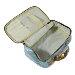 PU Bright Makeup Bag Multifunction Argyle Storage Bag