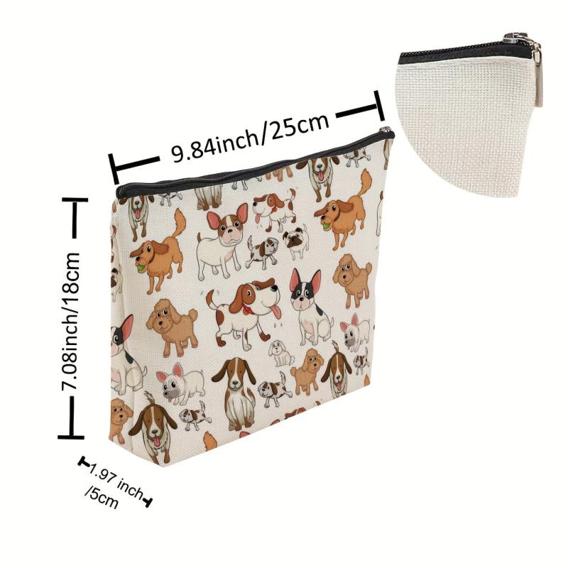 Dog Pattern Makeup Bag Small Capacity Cosmetic Bag Mini Change Holder Coin Pouch