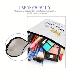 Letter Pattern Storage Pouch Lightweight Zipper Coin Purse Makeup Bag