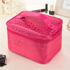 Letter Pattern Makeup Handbag Solid Zipper Organizer Toiletry Bag
