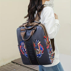 Retro Print Large Capacity Backpack Oxford Cloth Casual Travel Bag