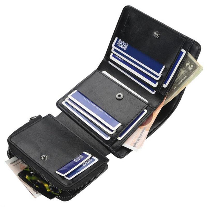 Men's Bifold Leather Wallet ID Card Holder