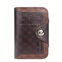 Men's Casual Buckle Wallet PU Leather Credit Card Holder Coin Purse