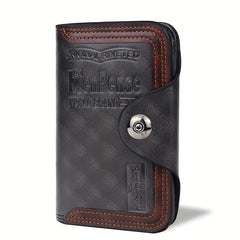 Men's Casual Buckle Wallet PU Leather Credit Card Holder Coin Purse
