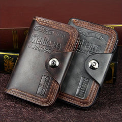 Men's Casual Buckle Wallet PU Leather Credit Card Holder Coin Purse
