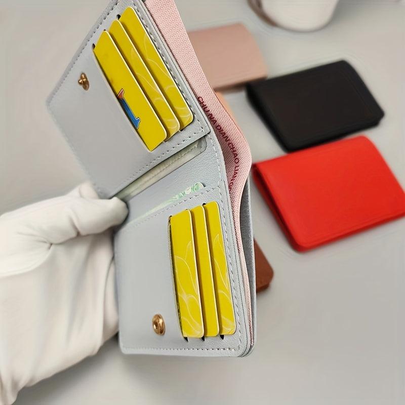 Slim Bifold Card Holder Snap Button Wallet