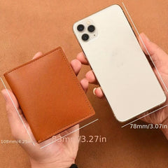 Slim Bifold Card Holder Snap Button Wallet