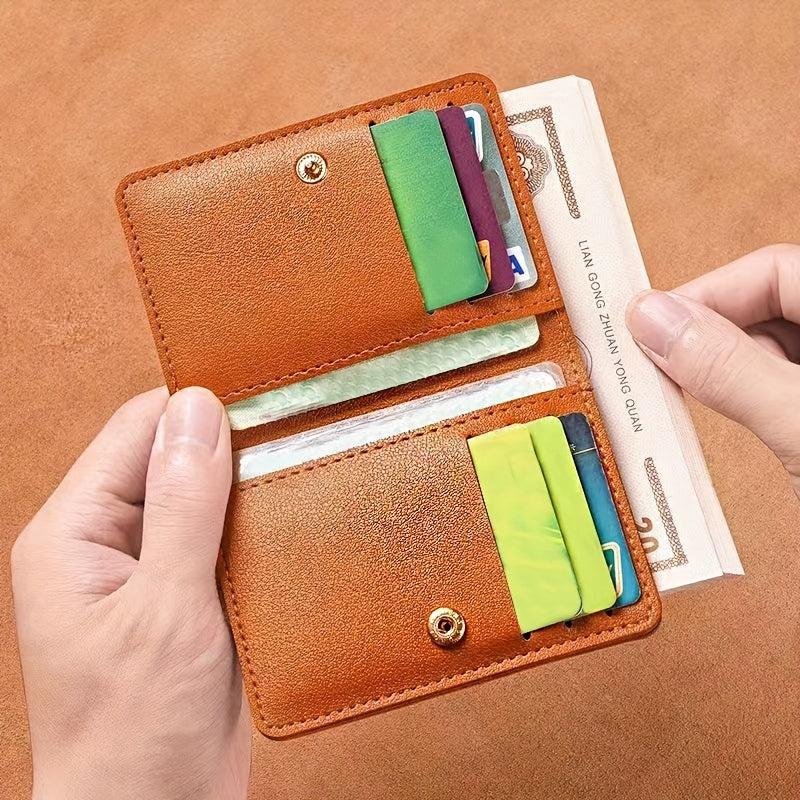 Slim Bifold Card Holder Snap Button Wallet