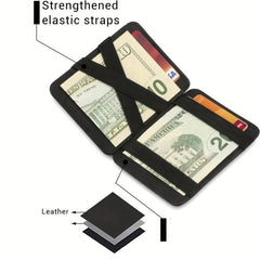 Minimalist Bifold Magic Wallet For Men - 6 Card X Band Cash Holder