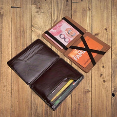 Minimalist Bifold Magic Wallet For Men - 6 Card X Band Cash Holder