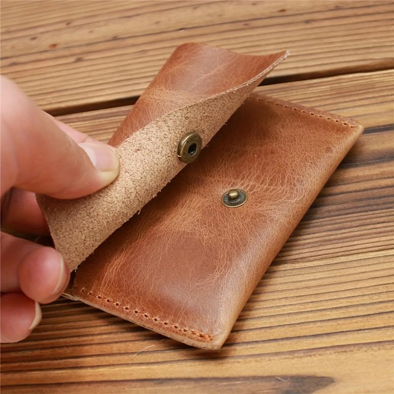 Men's Crazy Horse Leather Wallet Top Layer Cowhide Vintage Casual