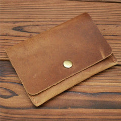 Men's Crazy Horse Leather Wallet Top Layer Cowhide Vintage Casual