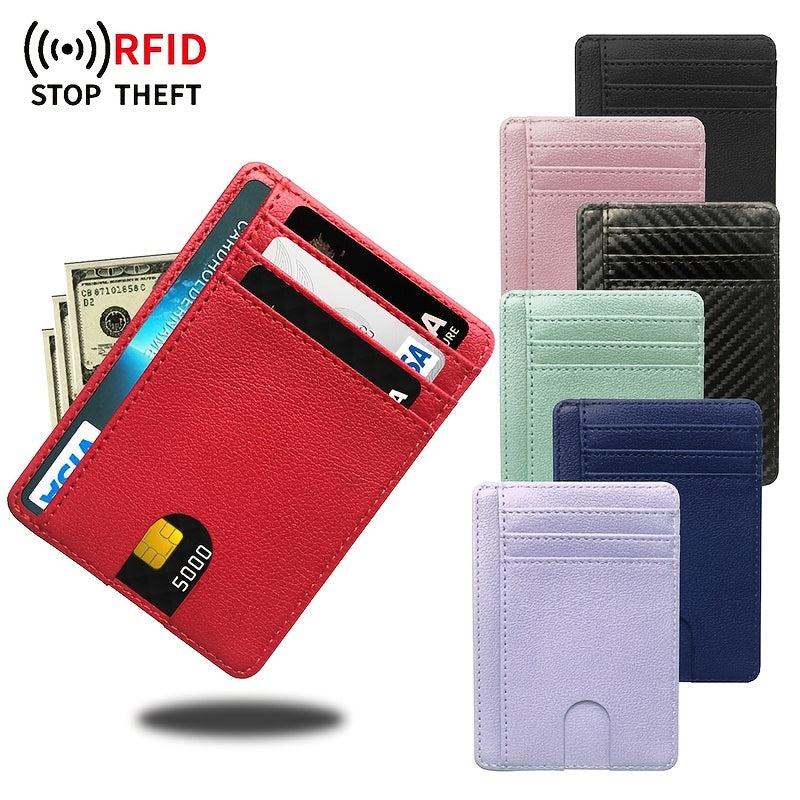 Anti magnetic RFID Card Holder Portable PU Leather Credit Card Holder