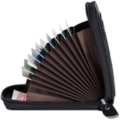 Men's Business PU Leather Card Holder Zipper Coin Purse