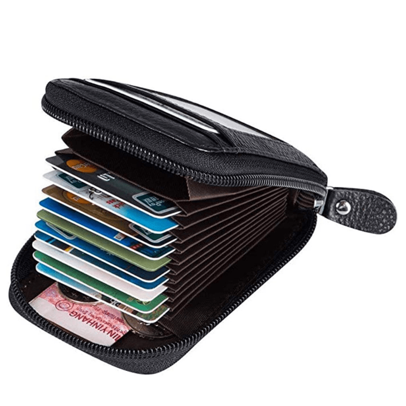 Men's Business PU Leather Card Holder Zipper Coin Purse