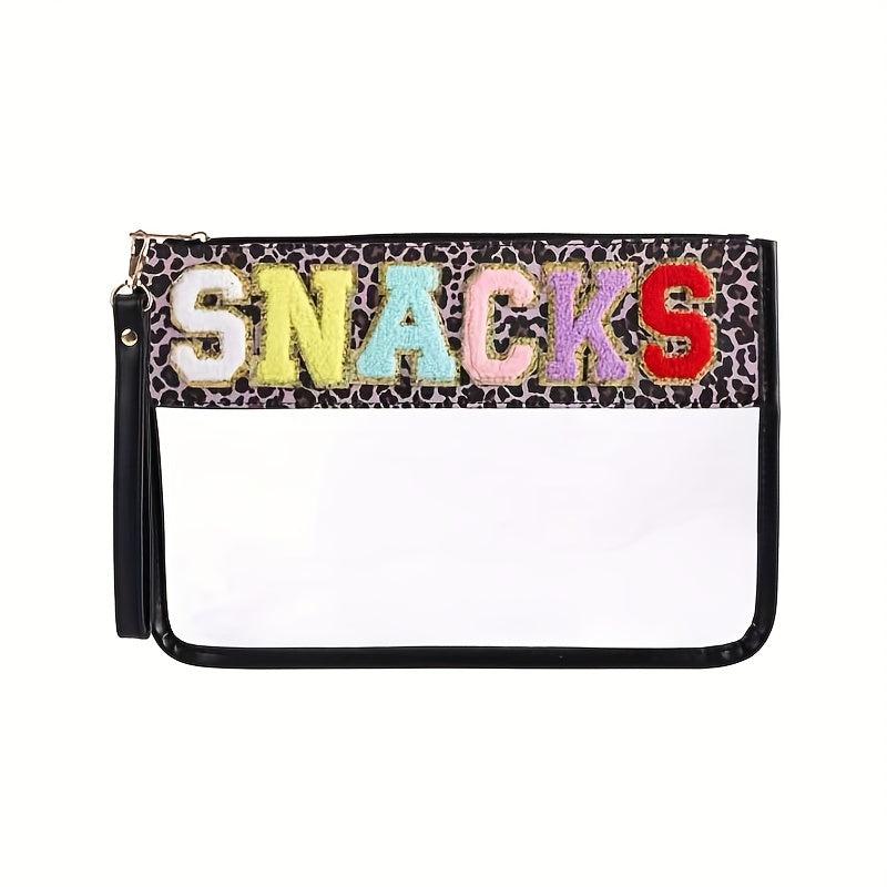 Chenille Embroidered Snack Pouch Cosmetic Bag
