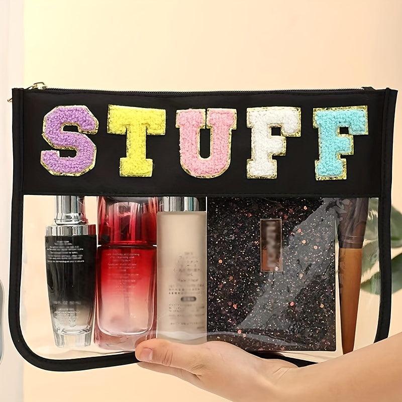Chenille Embroidered Snack Pouch Cosmetic Bag