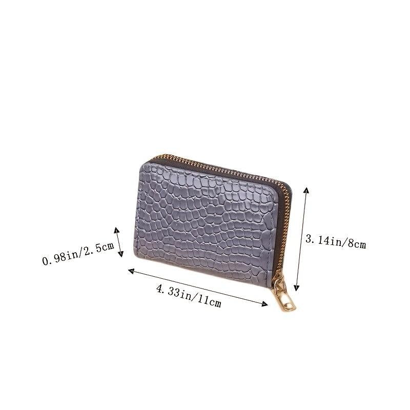 Crocodile Pattern PU Leather Card Bag 9 Slot Credit Wallet
