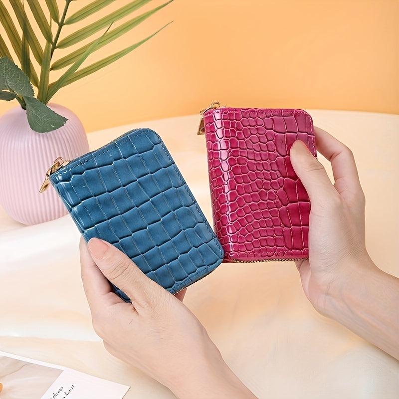 Crocodile Pattern PU Leather Card Bag 9 Slot Credit Wallet