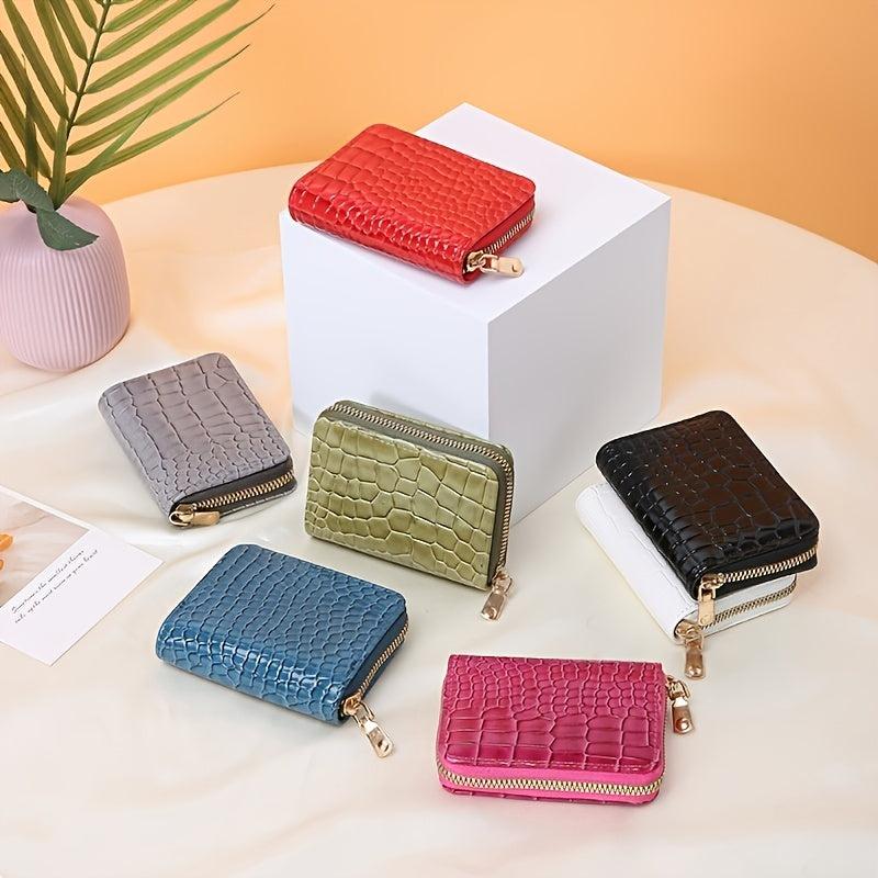 Crocodile Pattern PU Leather Card Bag 9 Slot Credit Wallet
