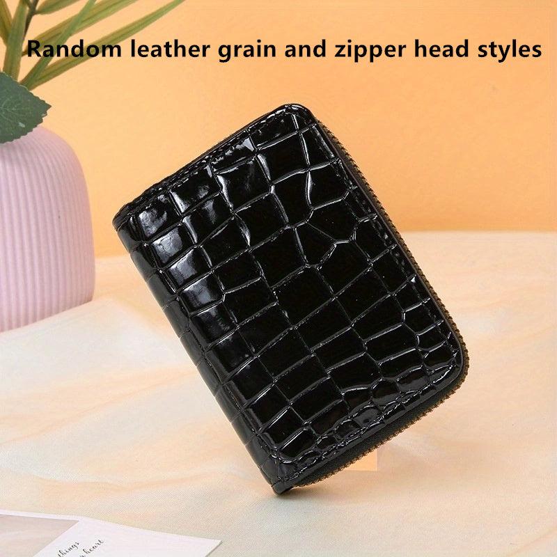 Crocodile Pattern PU Leather Card Bag 9 Slot Credit Wallet
