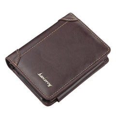 Men's Bifold Leather Wallet with Zipper Coin Pocket