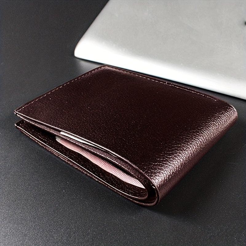 Men's Leather Wallet Vintage Short Zipper Thin Soft