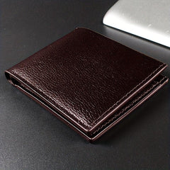 Men's Leather Wallet Vintage Short Zipper Thin Soft