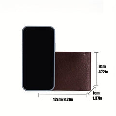 Men's Leather Wallet Vintage Short Zipper Thin Soft