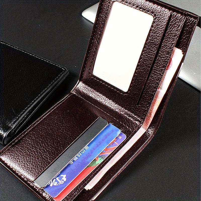 Men's Leather Wallet Vintage Short Zipper Thin Soft