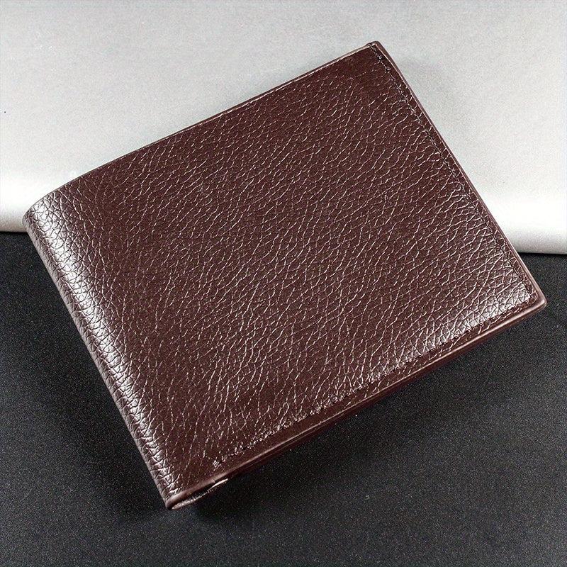 Men's Leather Wallet Vintage Short Zipper Thin Soft