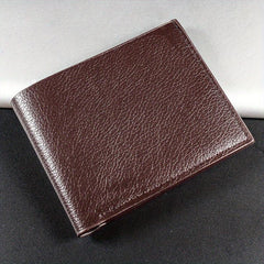 Men's Leather Wallet Vintage Short Zipper Thin Soft