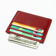 Leather Credit Card Holder Wallet Thin Minimalist Card Case for Men or Women