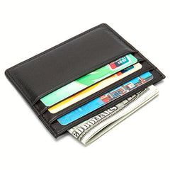 Leather Credit Card Holder Wallet Thin Minimalist Card Case for Men or Women