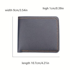 Men Wallet PU Leather Business Card Holder 6 Slots 1 Big Note Position