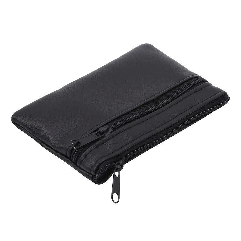 Men's Zipper Short PU Leather Phone Coin Purse