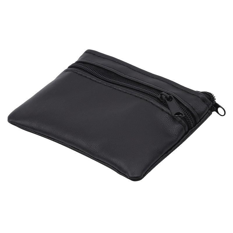 Men's Zipper Short PU Leather Phone Coin Purse