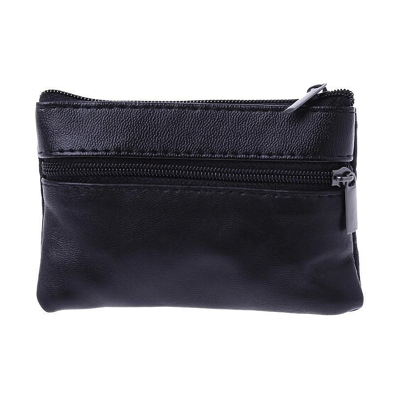 Men's Zipper Short PU Leather Phone Coin Purse