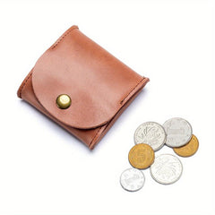 Unisex Cowhide Mini Coin Bag Earphone Small Storage Leather