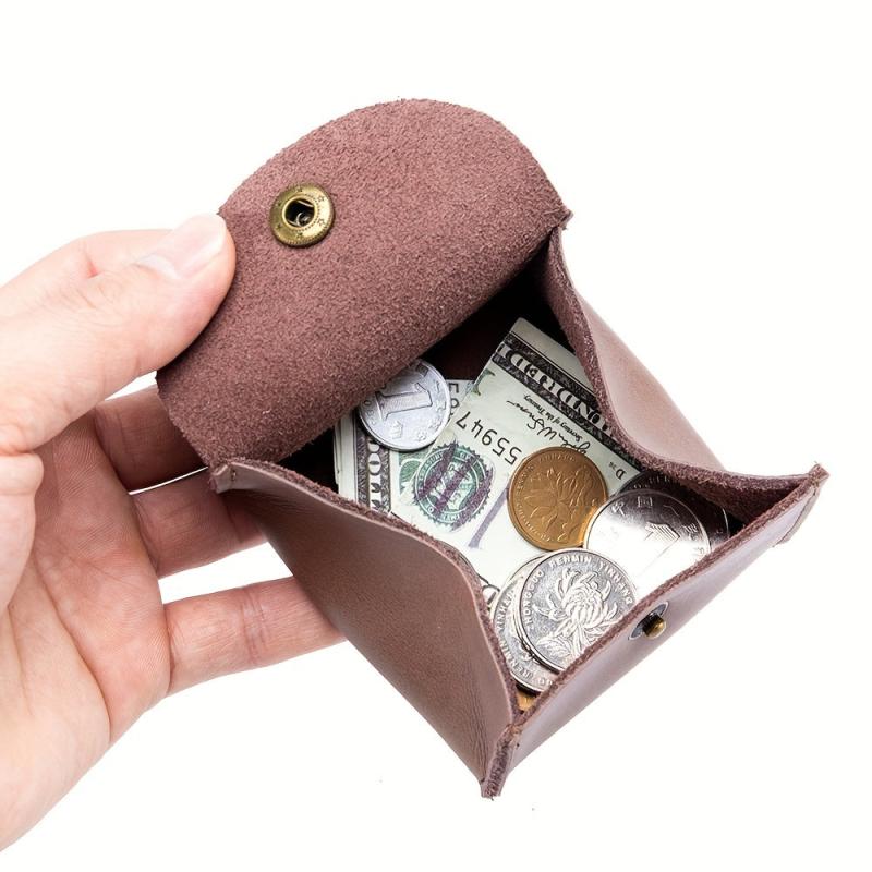 Unisex Cowhide Mini Coin Bag Earphone Small Storage Leather