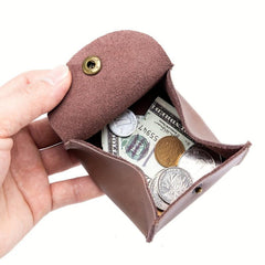 Unisex Cowhide Mini Coin Bag Earphone Small Storage Leather