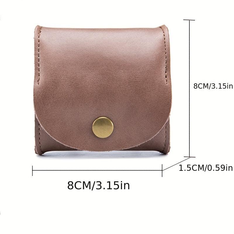 Unisex Cowhide Mini Coin Bag Earphone Small Storage Leather