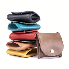 Unisex Cowhide Mini Coin Bag Earphone Small Storage Leather