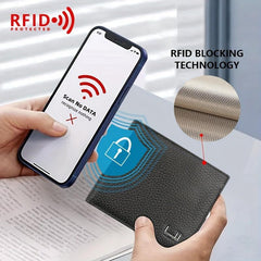 Men's RFID Blocking Leather Wallet w/ Coin Pouch