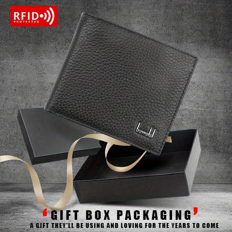 Men's RFID Blocking Leather Wallet w/ Coin Pouch